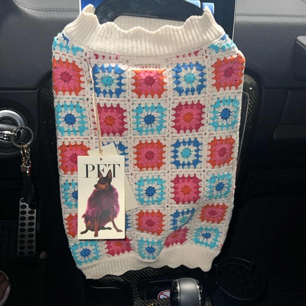 Rachel Zoe Pet Granny Square Sweater NWT